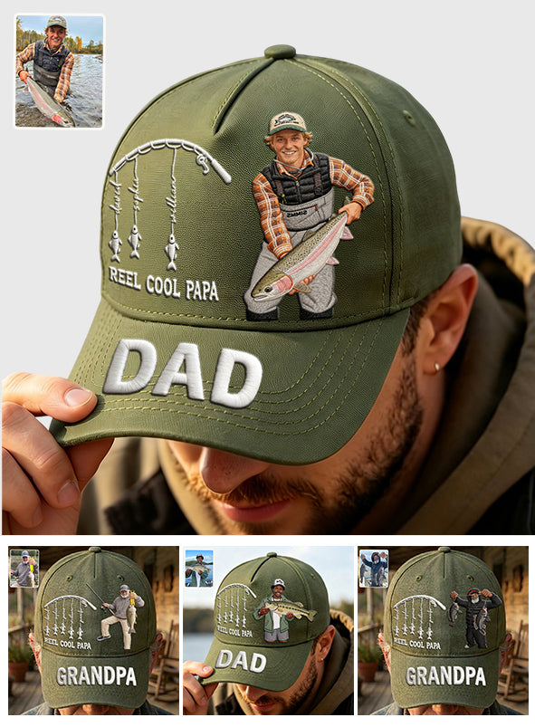 Cooler Papa - Personalisierte Angel-Klassikmütze