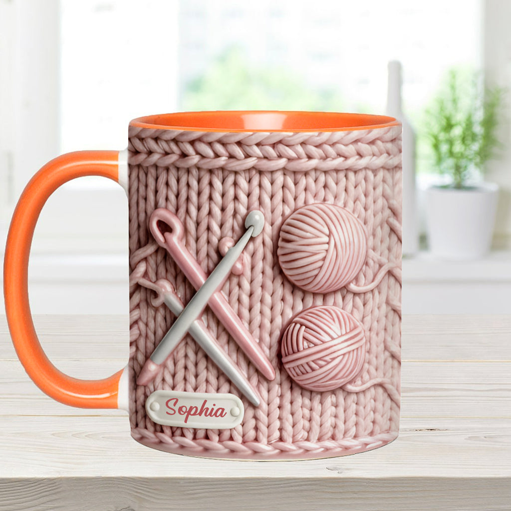 Ich liebe Häkeln – Personalisierte Tasse mit Häkelmotiv