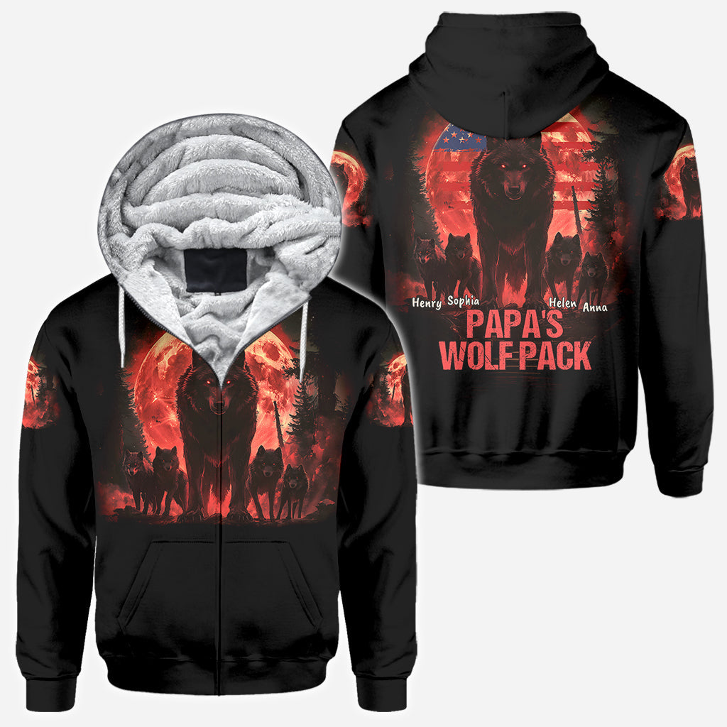 Papa Wolf Pack - Personalized Father All Over Shirt