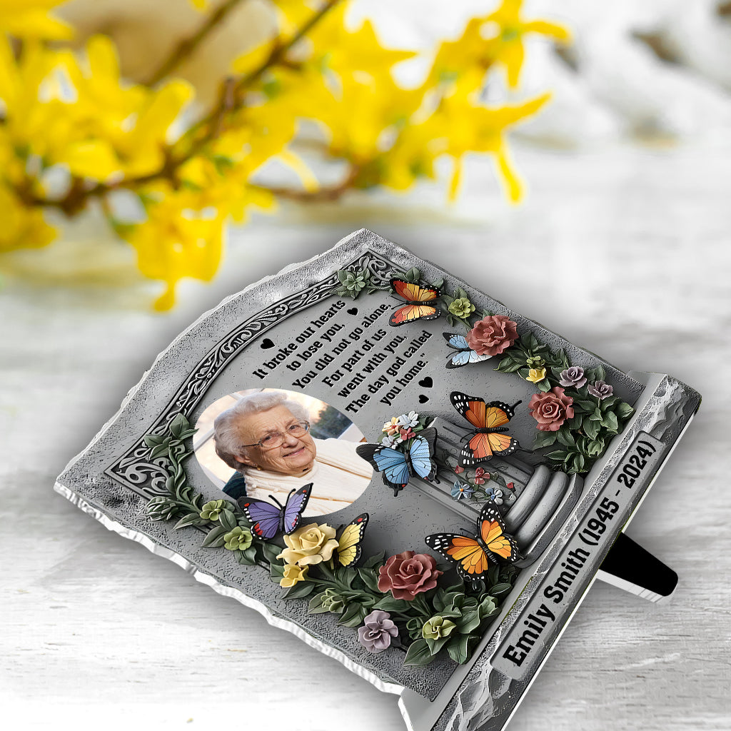 Der Tag, an dem Gott dich heimrief – Personalisierte Gedenktafel aus Acryl