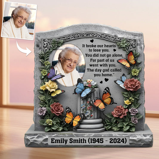 Der Tag, an dem Gott dich heimrief – Personalisierte Gedenktafel aus Acryl in individueller Form