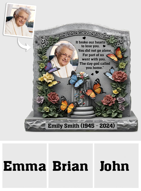 The Day God Called You Home - Personalized Memorial Custom Shaped Acrylic Plaque