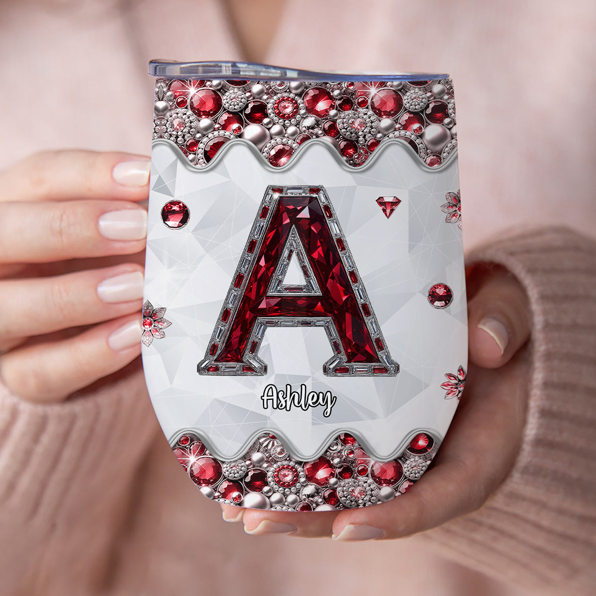 Personalisierter Weinbecher mit individuellen Initialen für Weinliebhaber