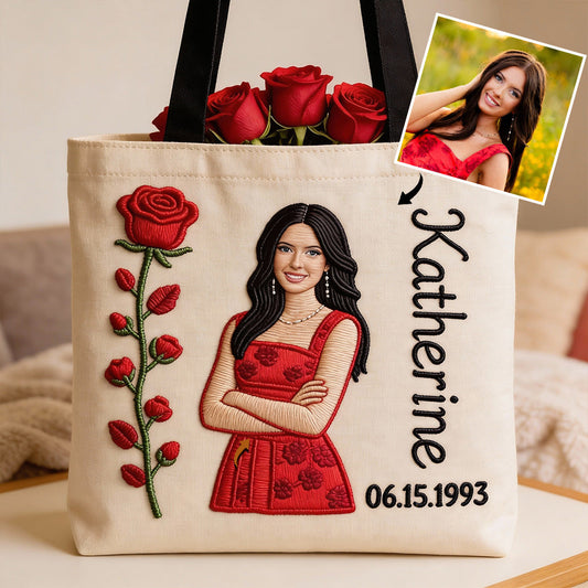 Custom Any Photo Birthmonth Flower - Personalized Self Love Tote Bag