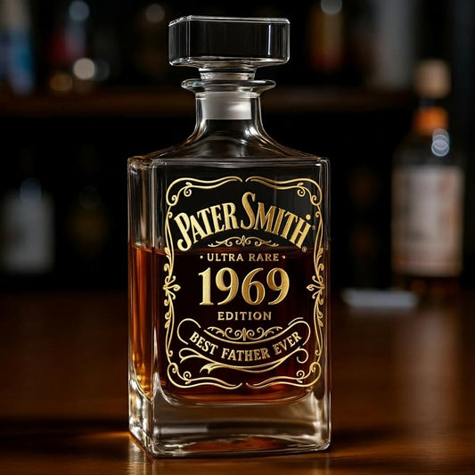 Das perfekte Geschenk für Whisky-, Bourbon- und Cognac-Liebhaber... für liebevolle Väter und Ehemänner... - Personalisiertes Whisky-Dekanter-Set