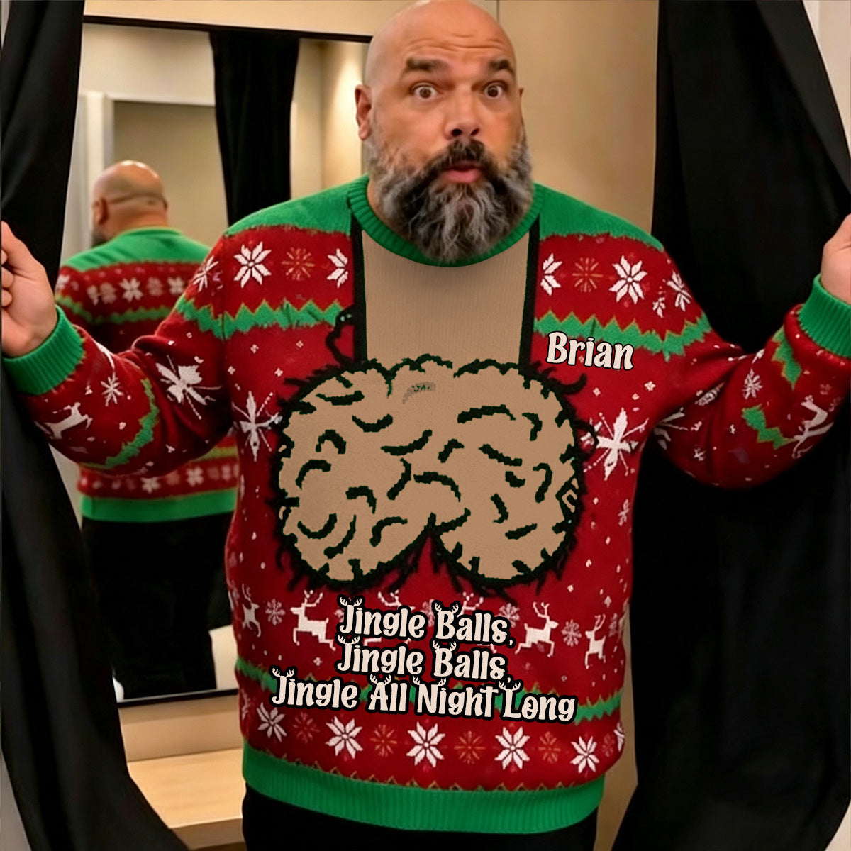 Jingle Balls - Personalisierter Würziger Paar-Hässlicher Pullover