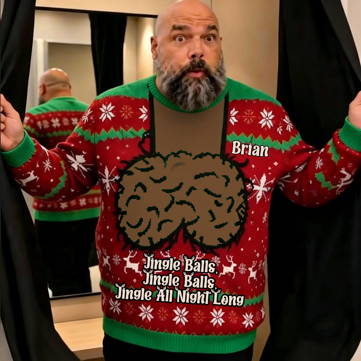 Jingle Balls - Personalisierter Würziger Paar-Hässlicher Pullover