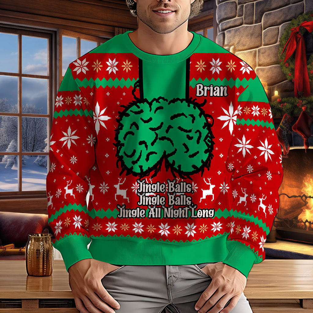 Jingle Balls - Personalisierter Würziger Paar-Hässlicher Pullover
