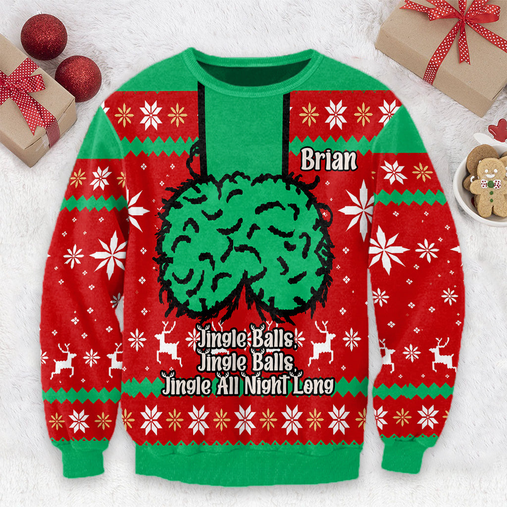 Jingle Balls - Personalisierter Würziger Paar-Hässlicher Pullover