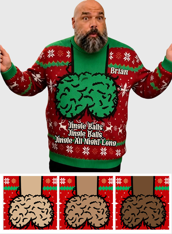 Jingle Balls - Personalisierter Würziger Paar-Hässlicher Pullover