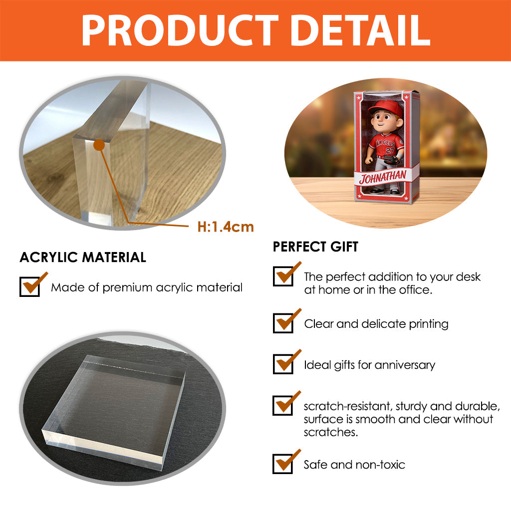 Love Baseball - Personalized Baseball Custom Shaped Acrylic Plaque