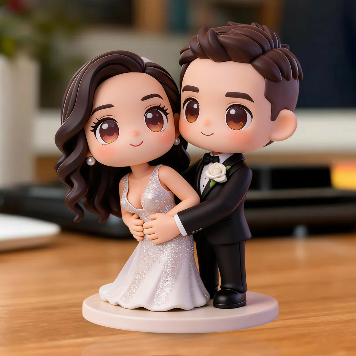 Geschenk für Sie, Geschenk für Ihn – Personalisierte, individuell gestaltete 3D-Minifigur für Paare