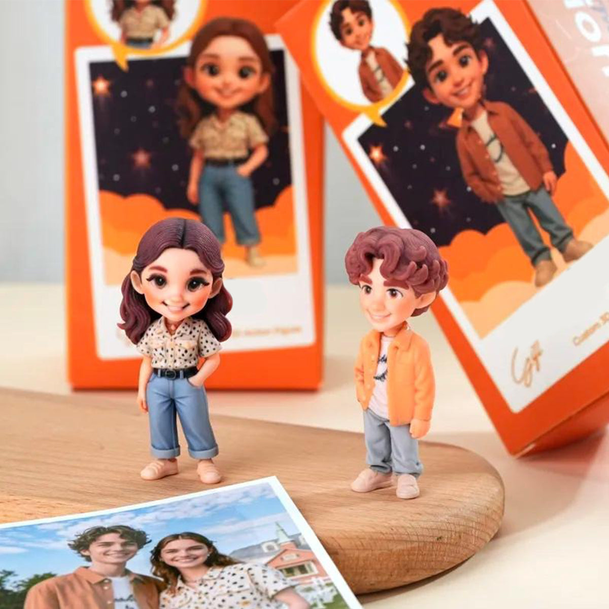 Geschenk für Sie, Geschenk für Ihn – Personalisierte, individuell gestaltete 3D-Minifigur für Paare
