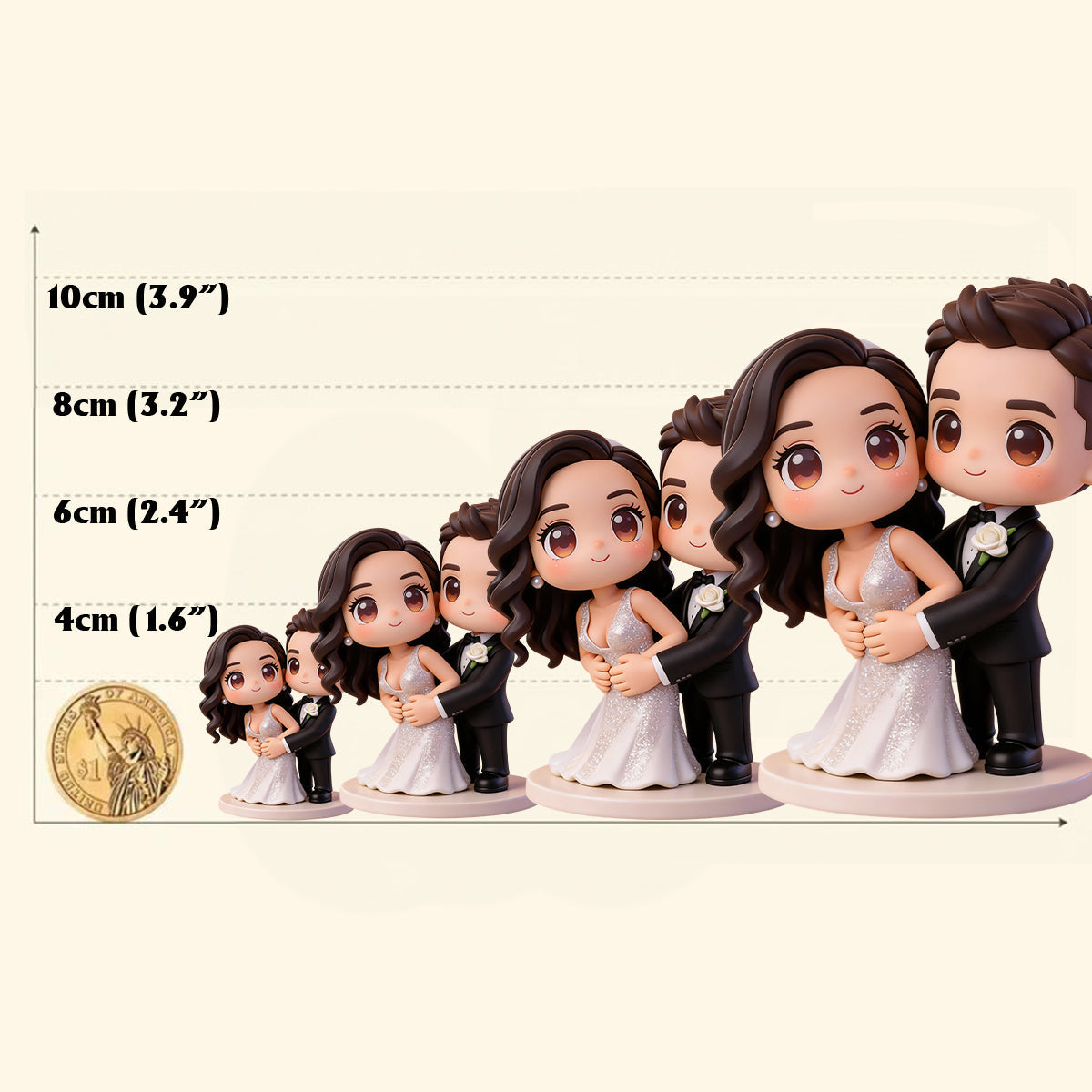 Geschenk für Sie, Geschenk für Ihn – Personalisierte, individuell gestaltete 3D-Minifigur für Paare