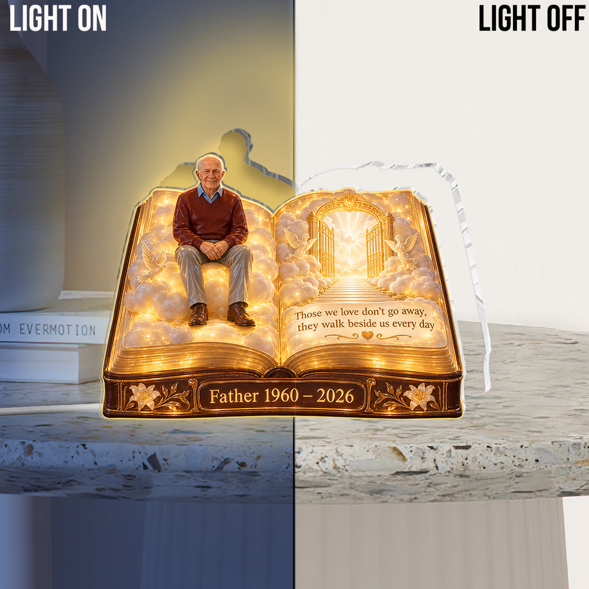 Personalisierte Gedenkgeschenk, Ein Schönes Andenken für einen Geliebten - Personalisierte Gedenk-Acryl-LED-Nachtlicht