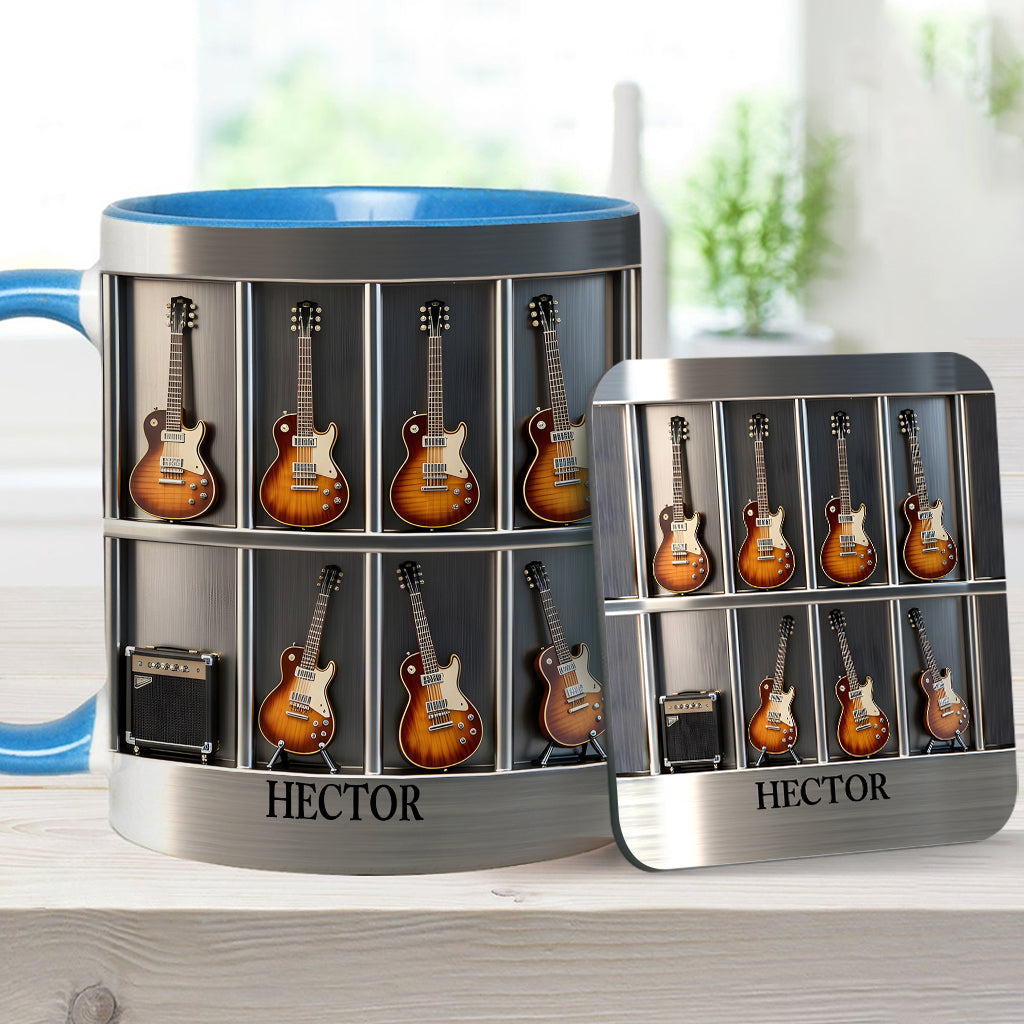 Gitarrist – Personalisierte Tasse und Untersetzer mit Gitarrenmotiv