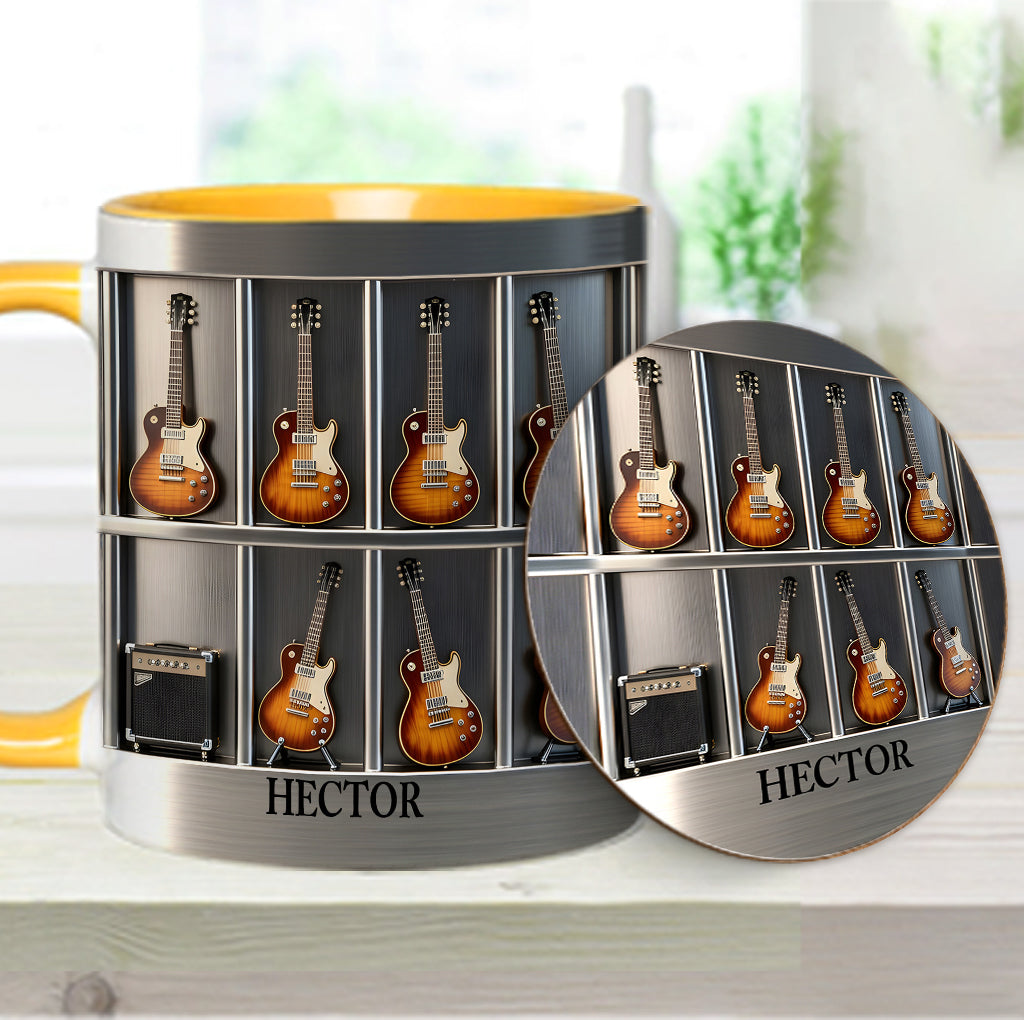 Gitarrist – Personalisierte Tasse und Untersetzer mit Gitarrenmotiv