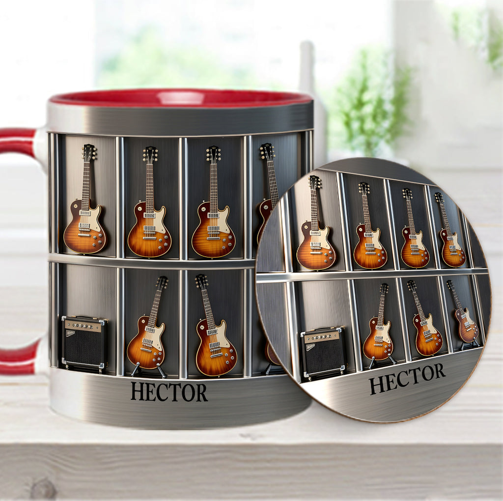 Gitarrist – Personalisierte Tasse und Untersetzer mit Gitarrenmotiv