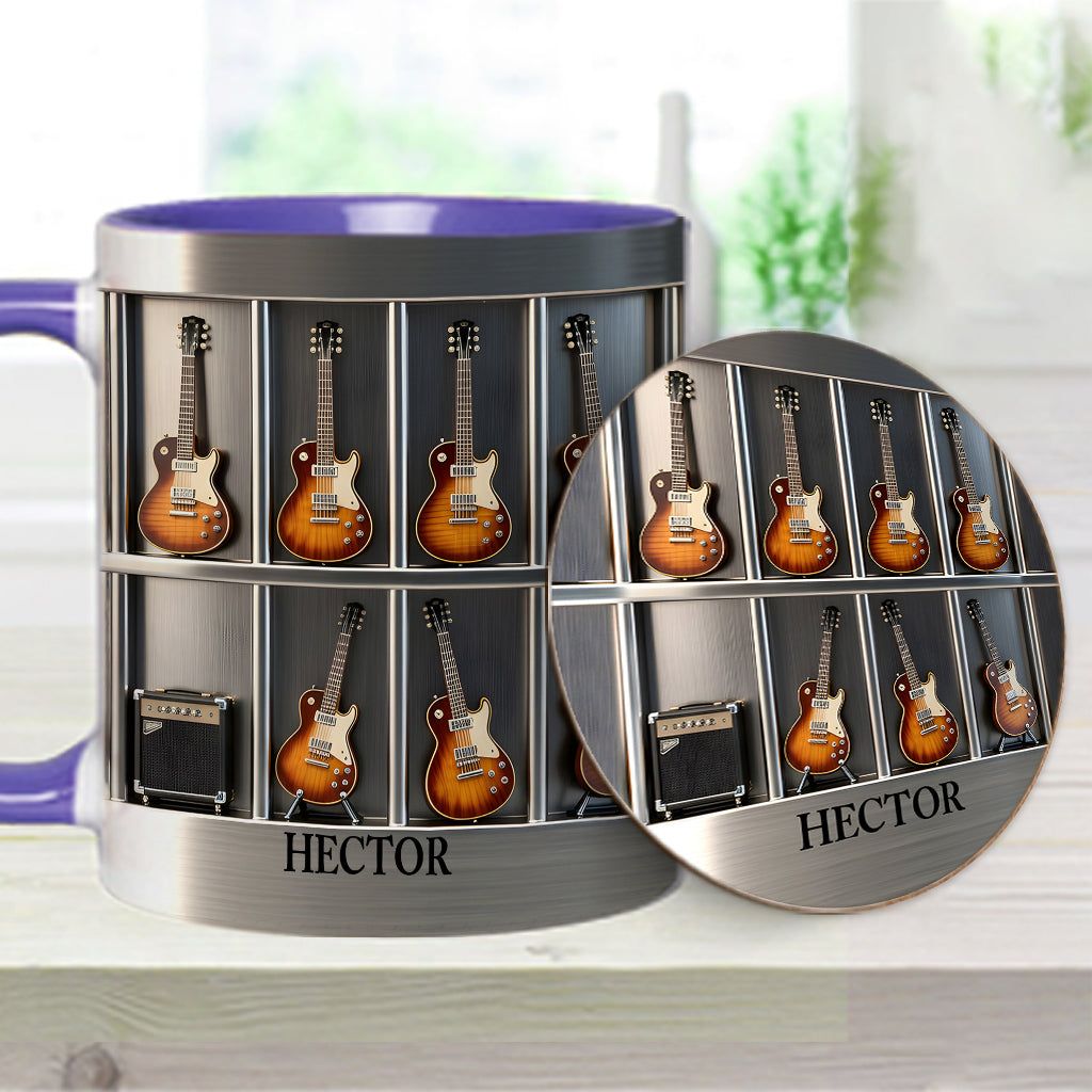 Gitarrist – Personalisierte Tasse und Untersetzer mit Gitarrenmotiv