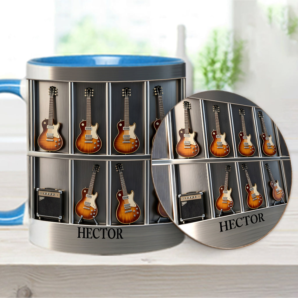 Gitarrist – Personalisierte Tasse und Untersetzer mit Gitarrenmotiv