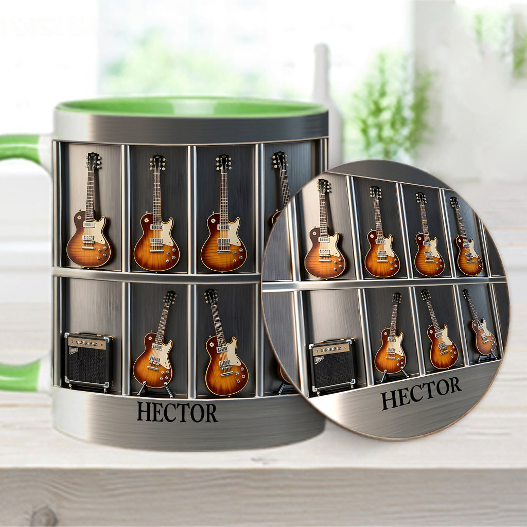 Gitarrist – Personalisierte Tasse und Untersetzer mit Gitarrenmotiv