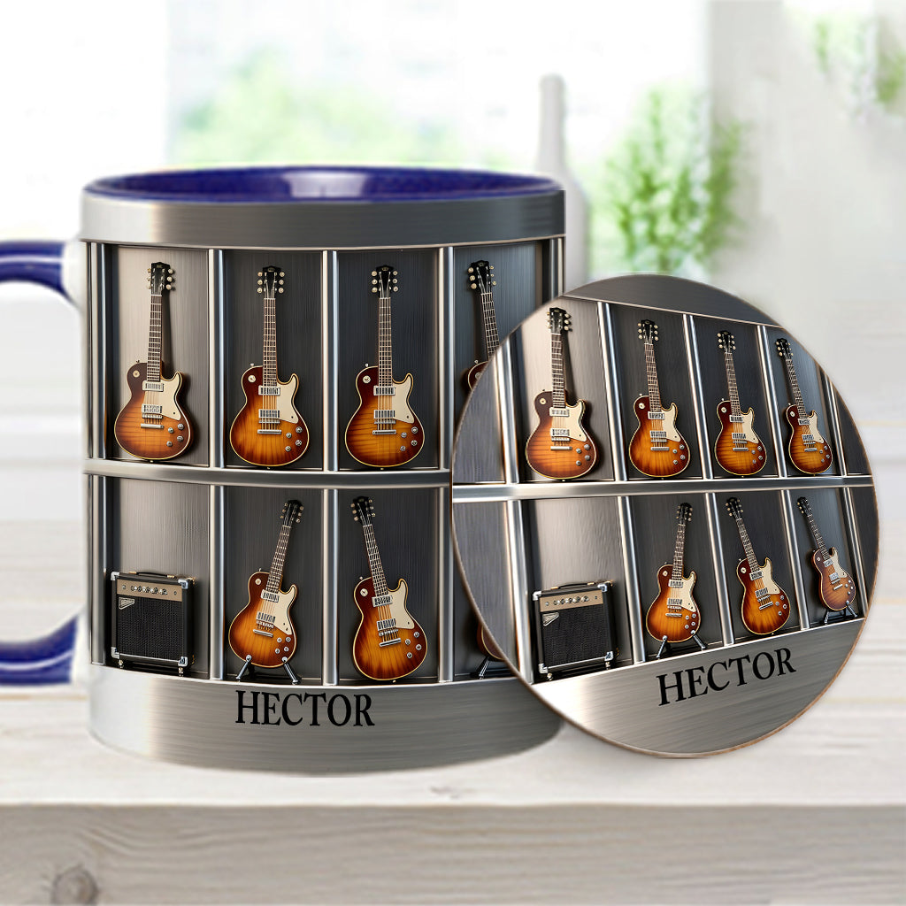Gitarrist – Personalisierte Tasse und Untersetzer mit Gitarrenmotiv