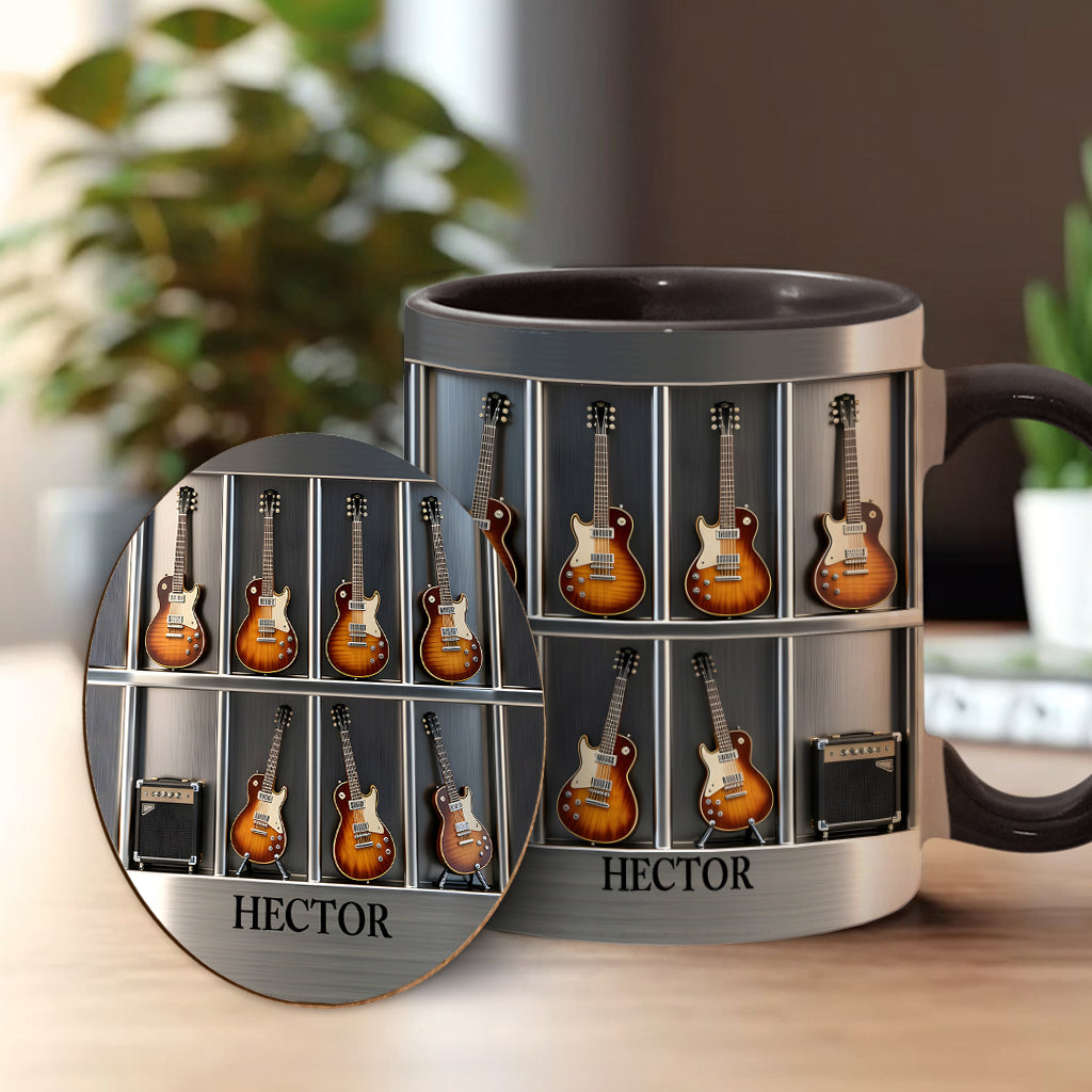 Gitarrist – Personalisierte Tasse und Untersetzer mit Gitarrenmotiv