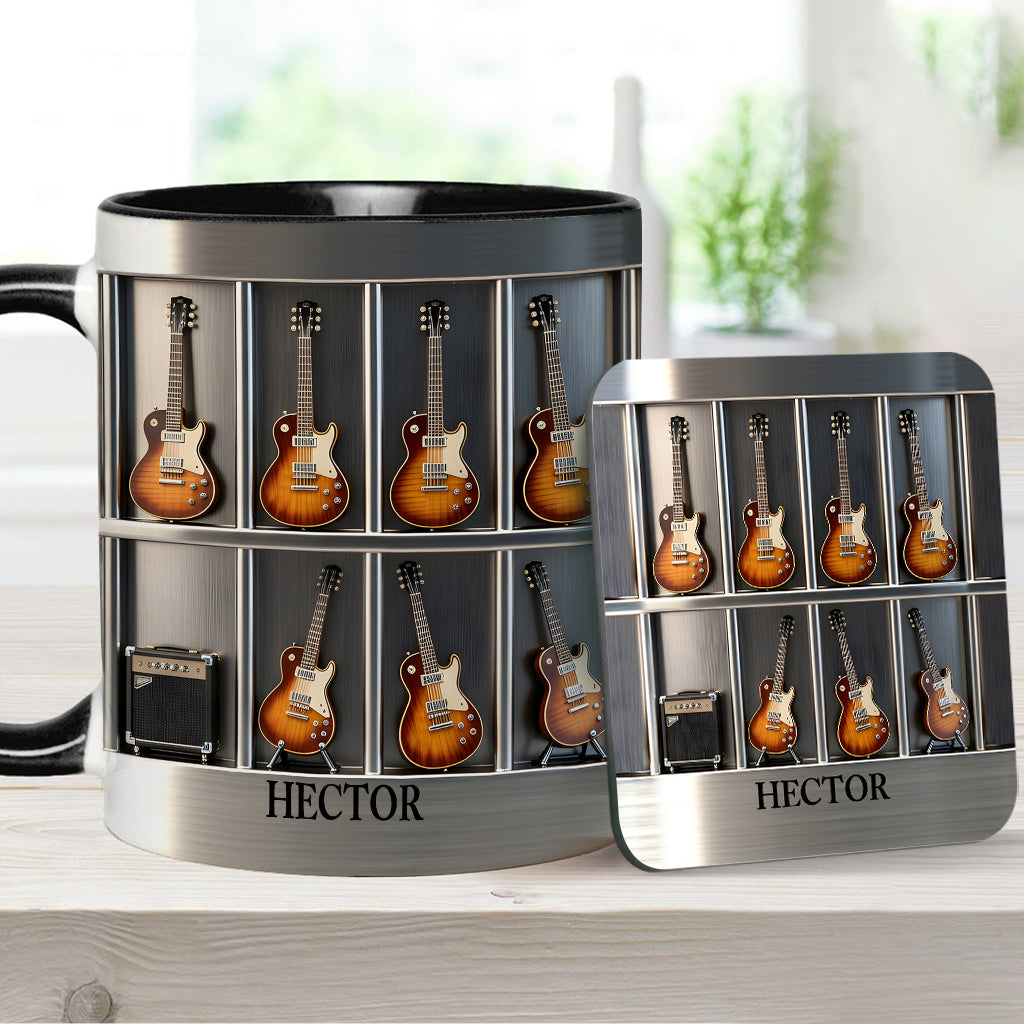 Gitarrist – Personalisierte Tasse und Untersetzer mit Gitarrenmotiv