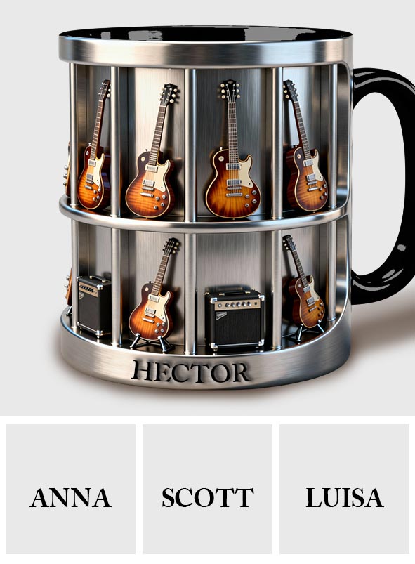 Gitarrist – Personalisierte Tasse und Untersetzer mit Gitarrenmotiv