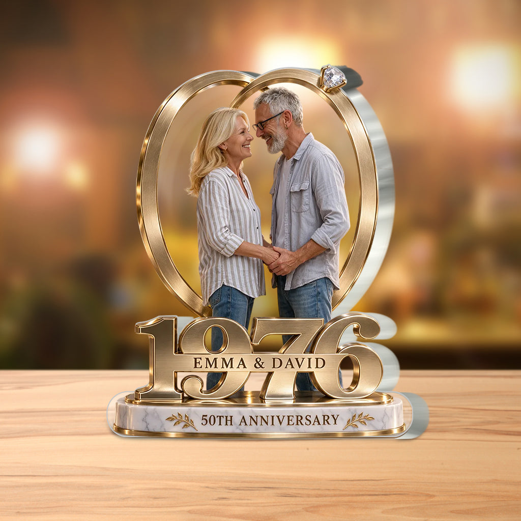 Personalisierte Geschenke für Paare, Romantische Jubiläumsfigur für Ehemann und Ehefrau mit Namen und Datum, Freund Freundinnen Geschenk - Personalisierte Paar Acrylplakette