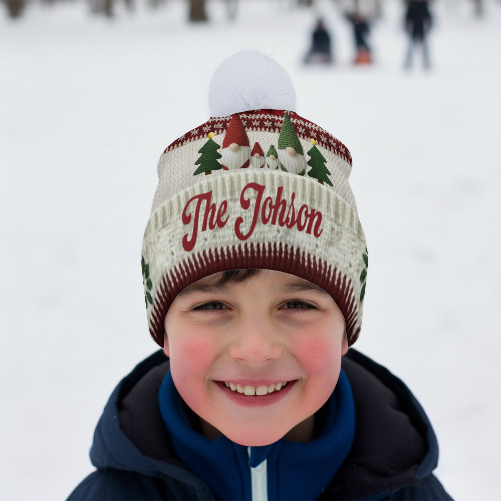 Gnome Family Christmas - Personalized Family Beanie Hat