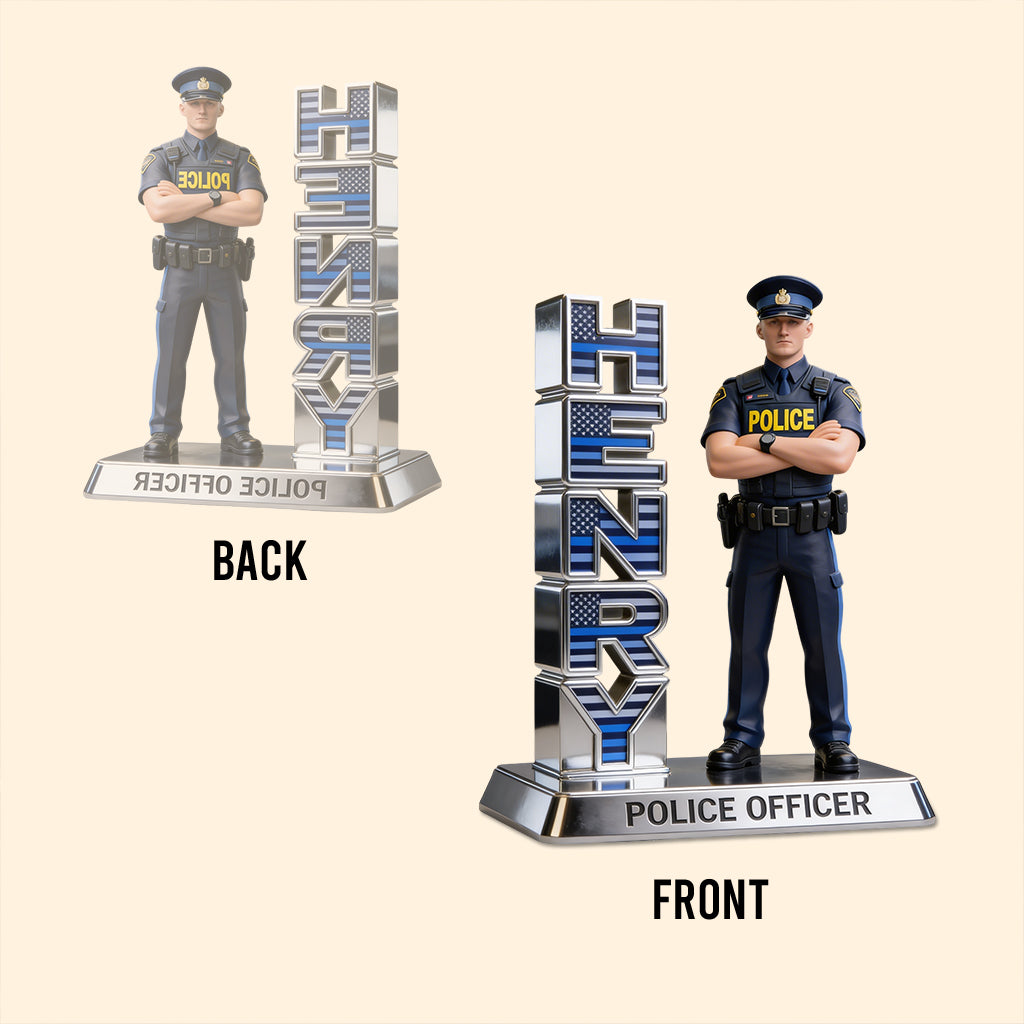 Custom Any Photo Police Desk Plate - Personalized Police Officer Custom Shaped Acrylic Plaque