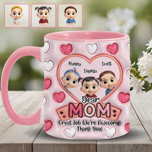 Liebe Mama, super gemacht! - Personalisierte Tasse mit Muttermotiv