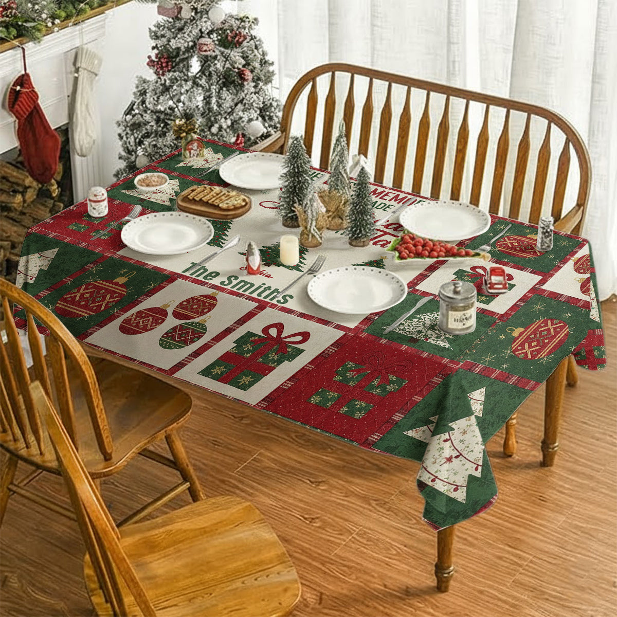 Die schönsten Erinnerungen entstehen beim gemeinsamen Essen – personalisierte Tischdecke für die ganze Familie