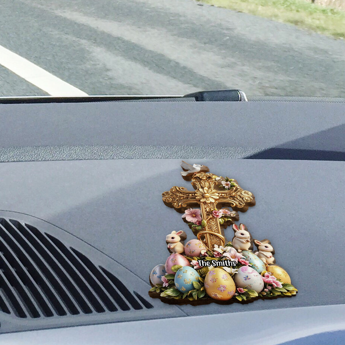 Niedliche Hasen – Personalisierter, christlicher Auto-Sonnenblendenclip