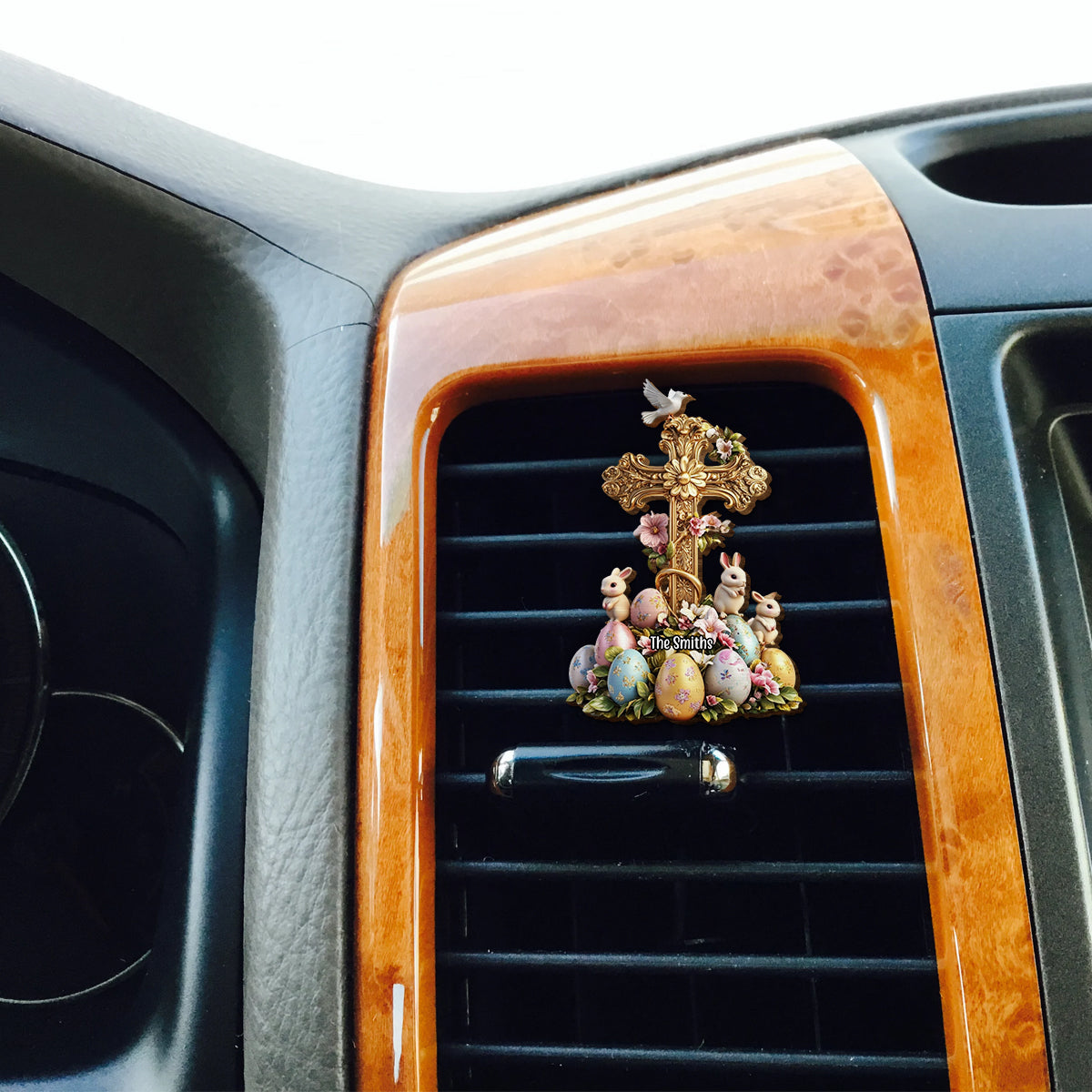 Niedliche Hasen – Personalisierter, christlicher Auto-Sonnenblendenclip