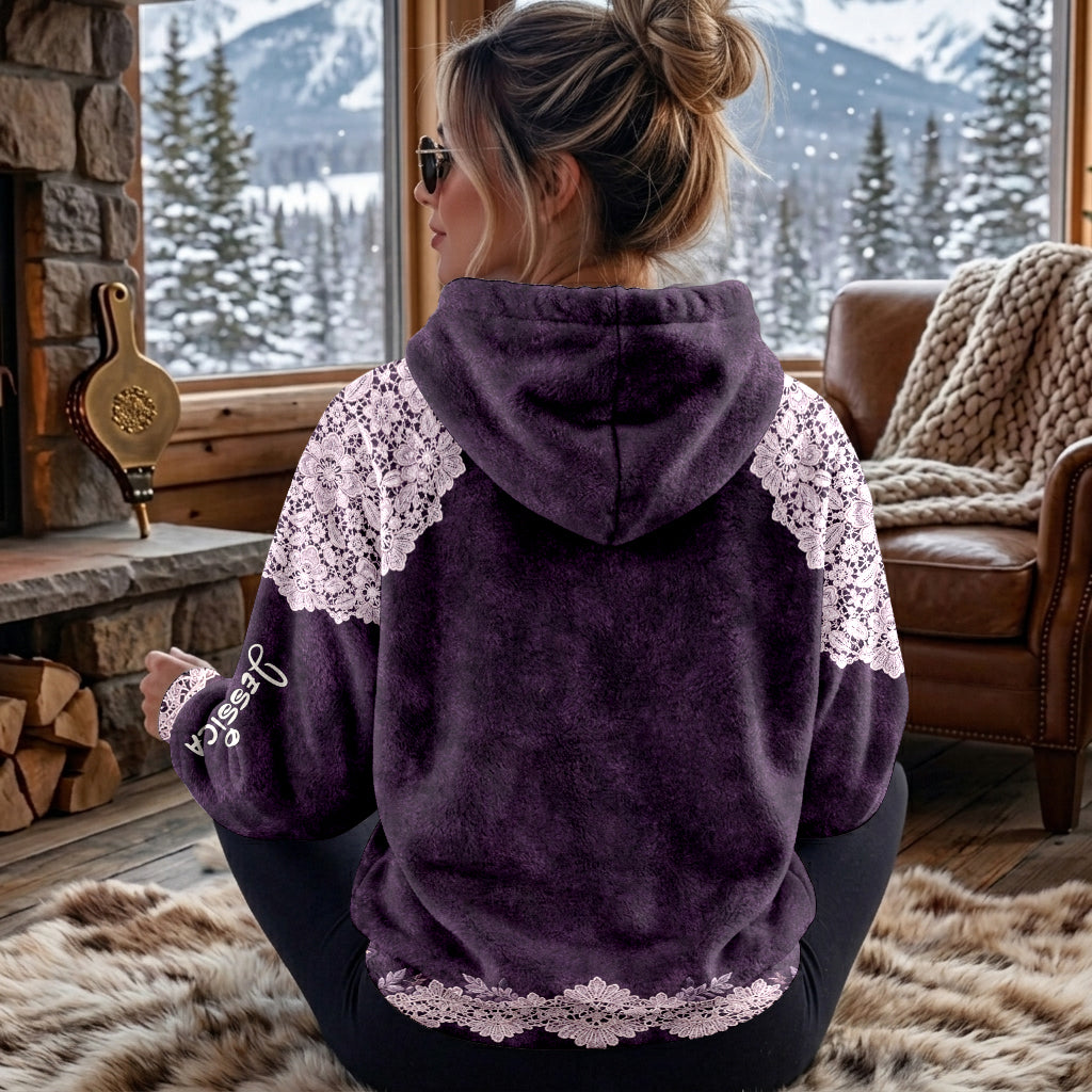 Floral Skull - Personalisierter Skull Fleece Hoodie