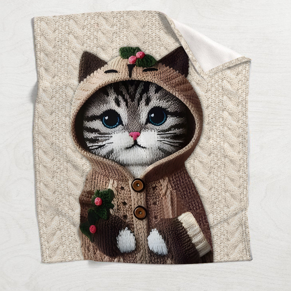 Cute Cat - Personalized Cat Blanket