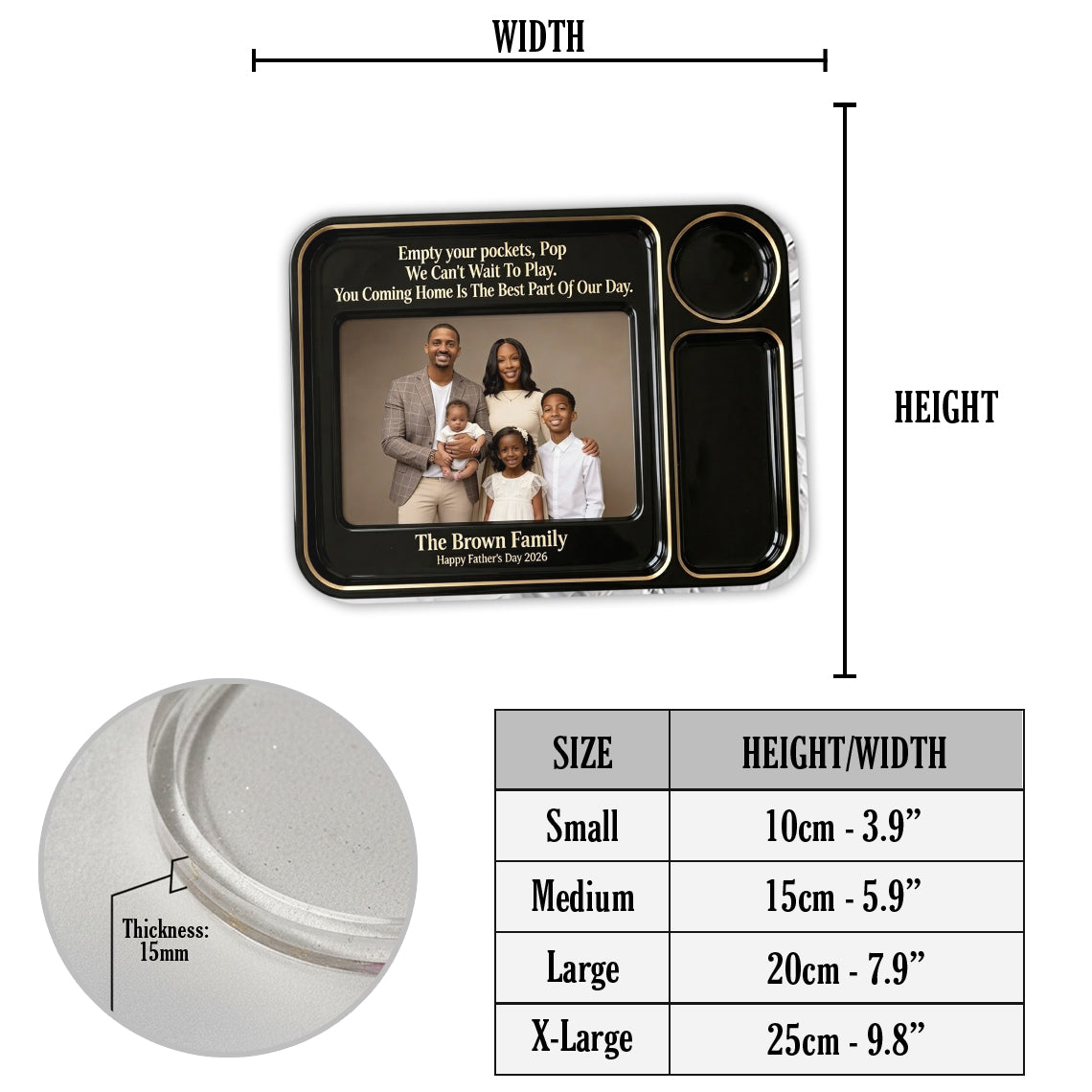 Geschenk zum Vatertag, Schlüssel- & Geldbörse-Tablett - Personalisierbares Vater-Tablett