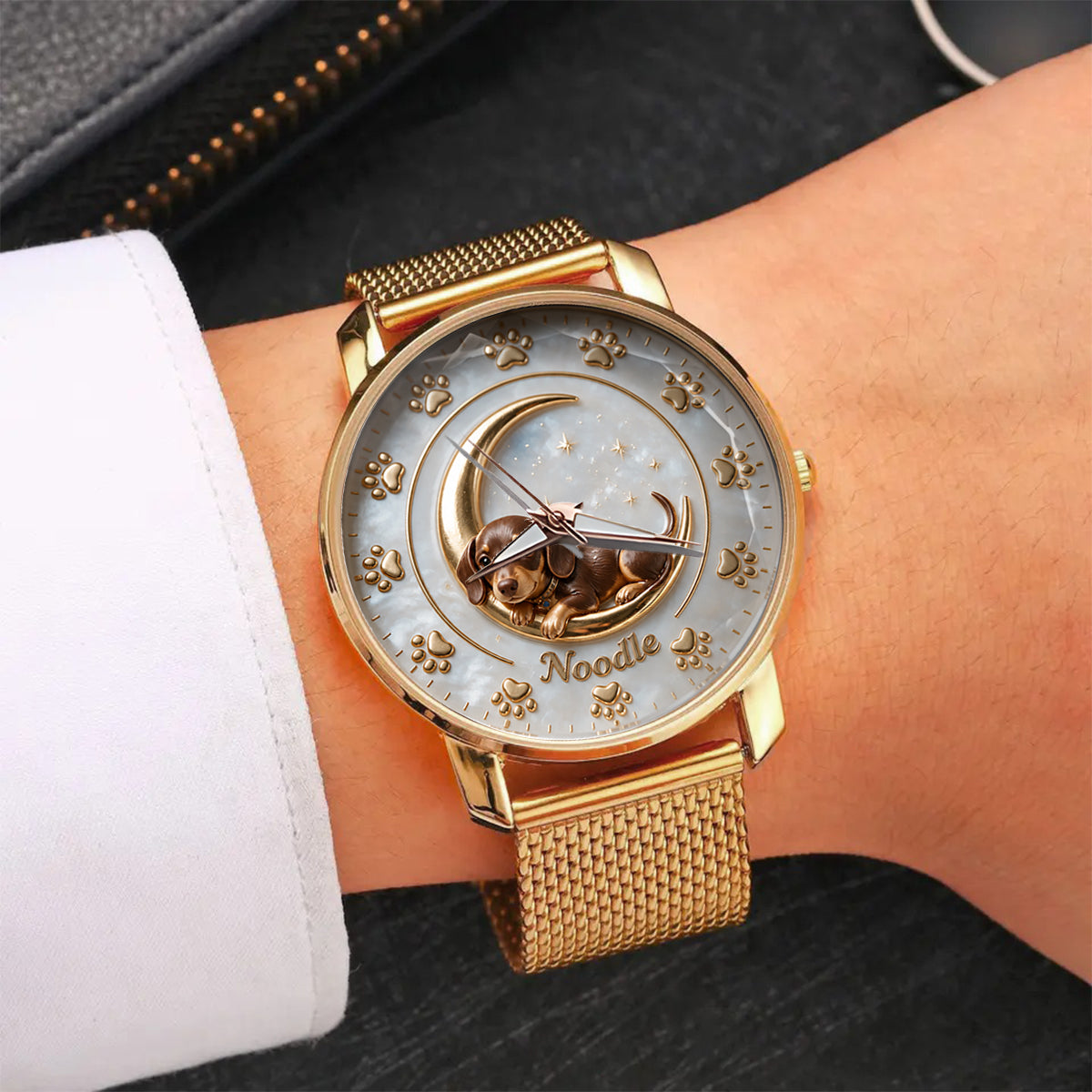 Das Leben ist besser mit meinem Hund - Personalisierte Damenarmbanduhr