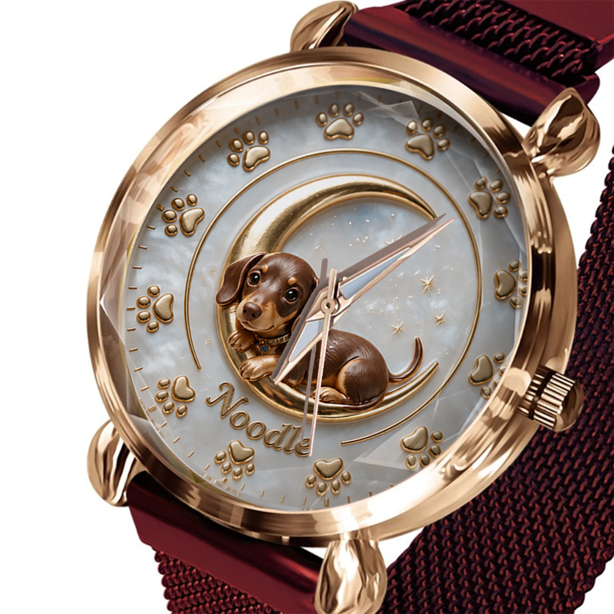 Das Leben ist besser mit meinem Hund - Personalisierte Damenarmbanduhr