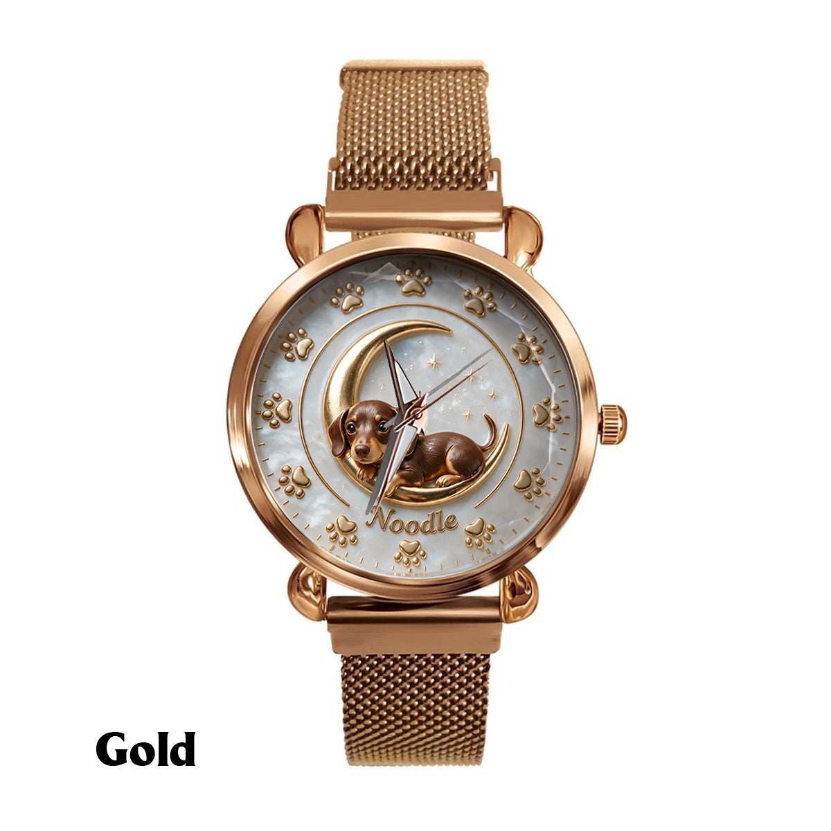 Das Leben ist besser mit meinem Hund - Personalisierte Damenarmbanduhr