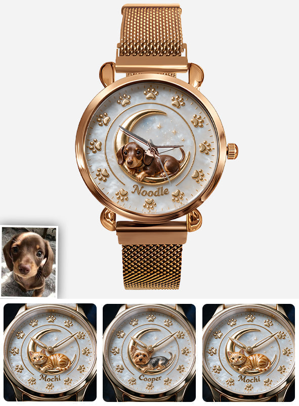 Das Leben ist besser mit meinem Hund - Personalisierte Damenarmbanduhr