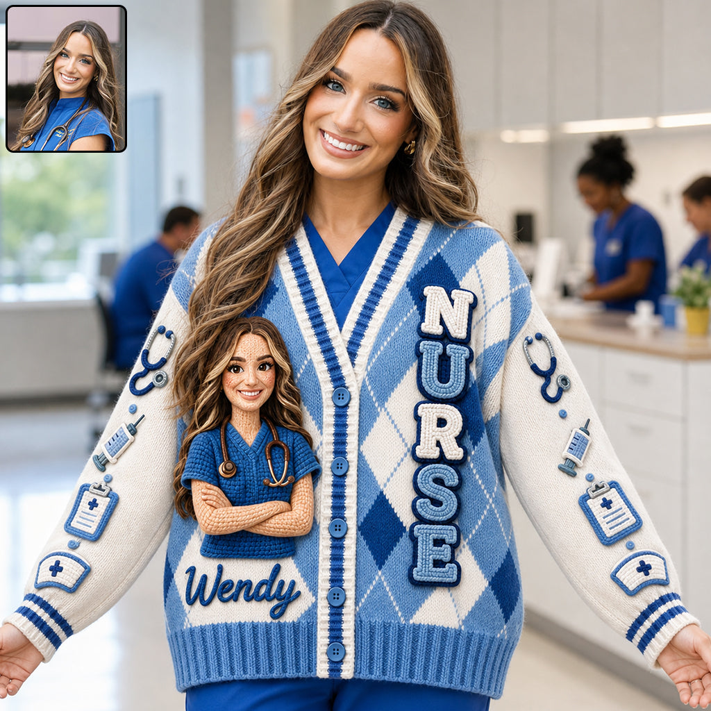 Jede Foto-Liebe als Krankenschwester - Personalisierter Krankenschwester Cardigan