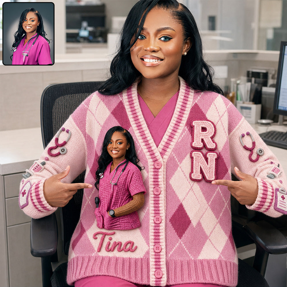 Jede Foto-Liebe als Krankenschwester - Personalisierter Krankenschwester Cardigan