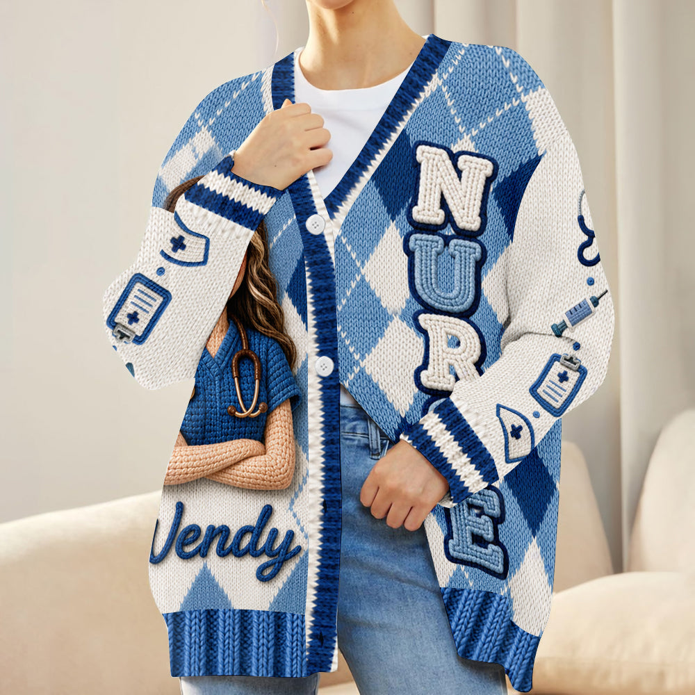 Jede Foto-Liebe als Krankenschwester - Personalisierter Krankenschwester Cardigan