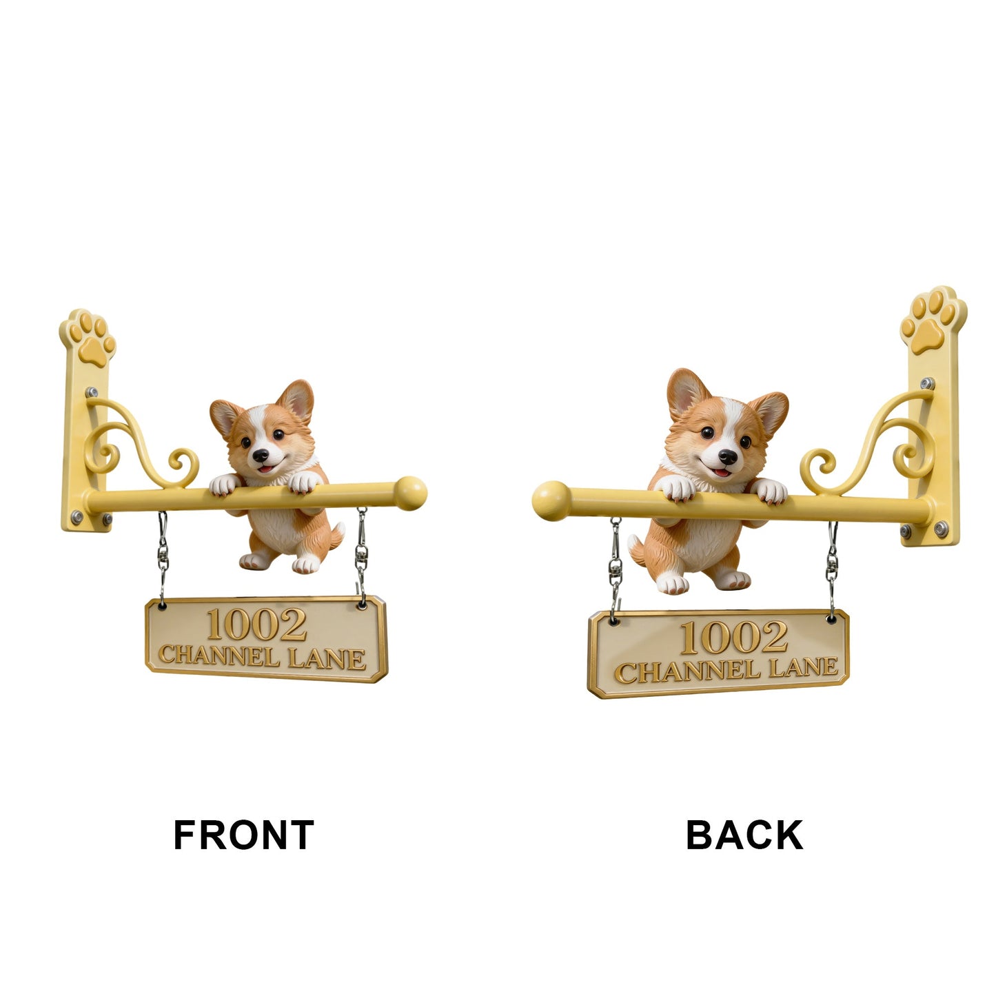 Welpen-Wohnadresse - Personalisiertes Hunde-Wandschild aus Holz