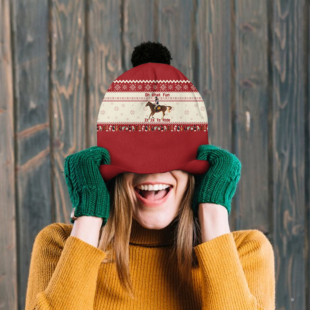 Oh, wie viel Spaß es macht zu reiten – personalisierte Pferdemütze