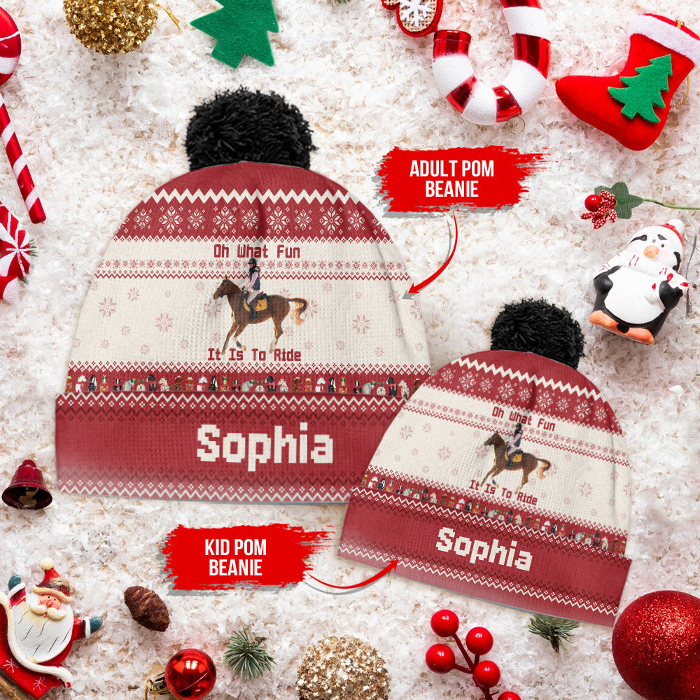 Oh, wie viel Spaß es macht zu reiten – personalisierte Pferdemütze
