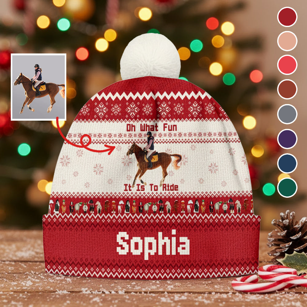 Oh, wie viel Spaß es macht zu reiten – personalisierte Pferdemütze